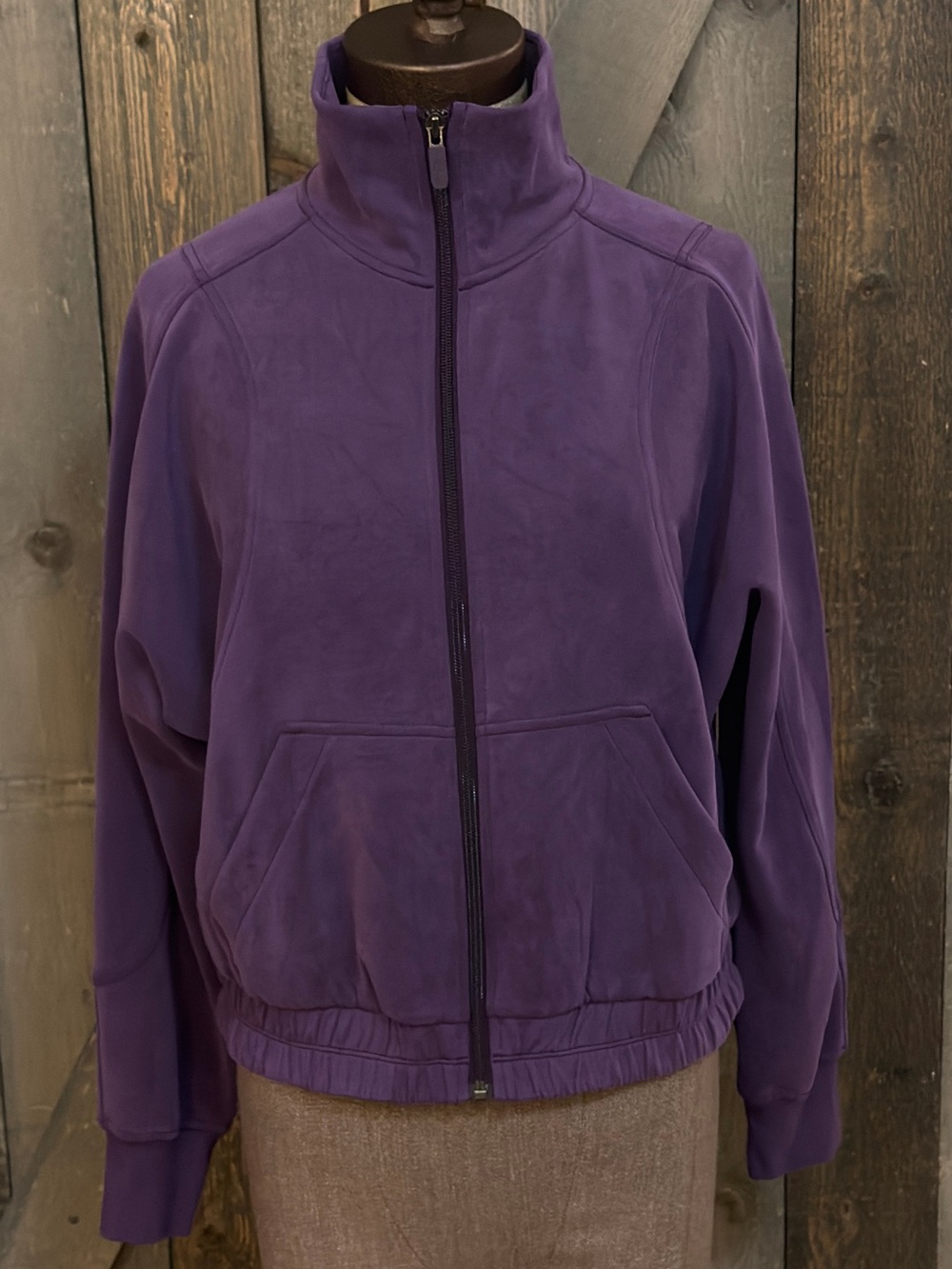Lululemon Brushed Softstreme Funnel Neck Full Zip Jacket Purple Size 4 Athletic